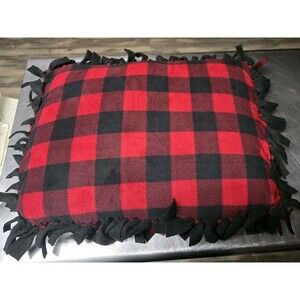 Handmade Pet Bed Red Buffalo Plaid